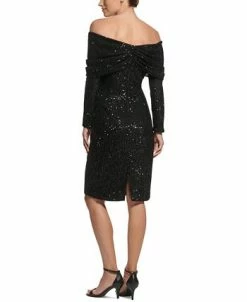 Vince Camuto Women's Off-The-Shoulder Sequined Sheath Dress -Clothing Shop 22814913 fpx