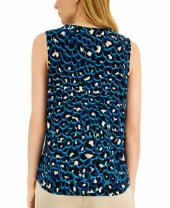 Anne Klein Women's Cheetah-Print V-Neck Sleeveless Top -Clothing Shop 22837331 fpx