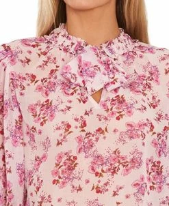 CeCe Women's Ruffled Tie-Neck Balloon-Sleeve Blouse -Clothing Shop 22838426 fpx