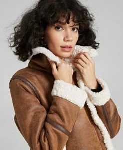 Sam Edelman Women's Faux-Shearling Moto Coat -Clothing Shop 22851273 fpx