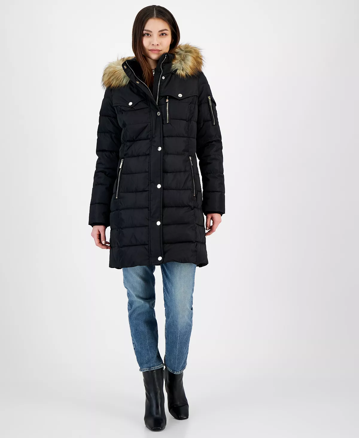 Michael Kors Women's Faux-Fur-Trim Hooded Puffer Coat, Created For Macy's 7 Michael Kors Women's Faux-Fur-Trim Hooded Puffer Coat, Created For Macy's - Image 5