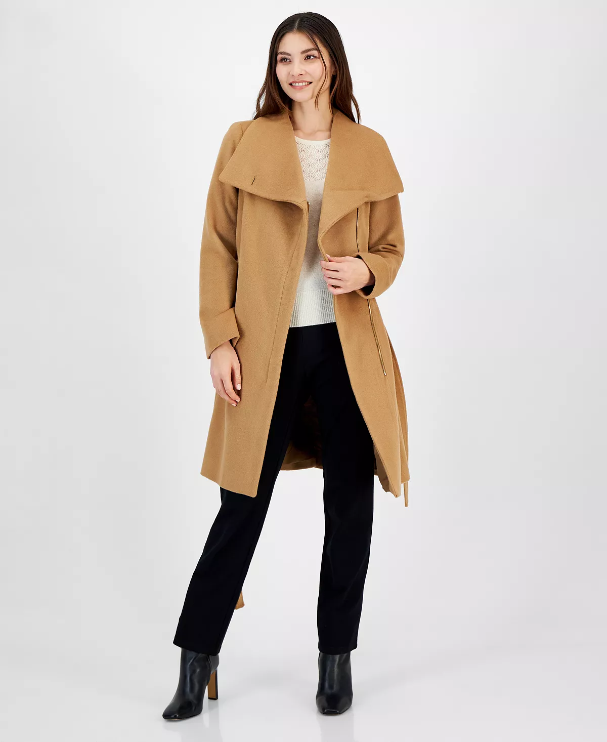 Michael Kors Women's Asymmetric Belted Wrap Coat, Created For Macy's 9 Michael Kors Women's Asymmetric Belted Wrap Coat, Created For Macy's - Image 7