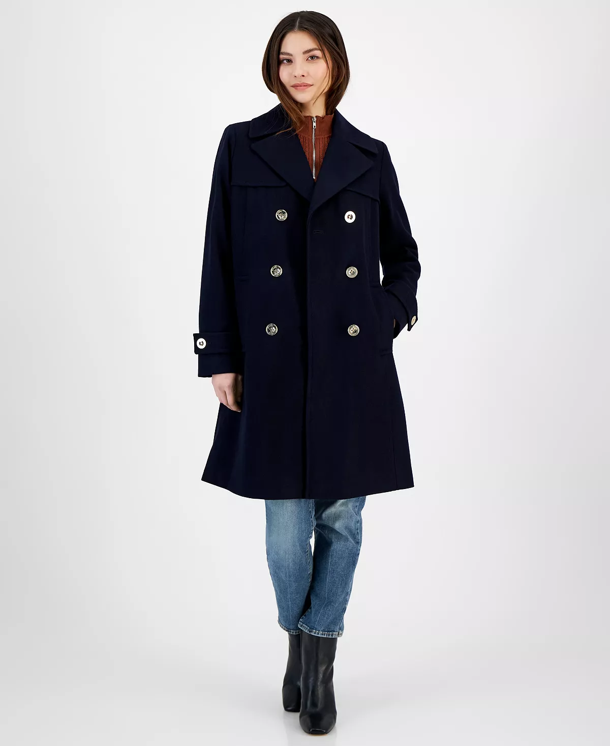 Michael Kors Women's Double-Breasted Peacoat Coat, Created For Macy's 6 Michael Kors Women's Double-Breasted Peacoat Coat, Created For Macy's - Image 4