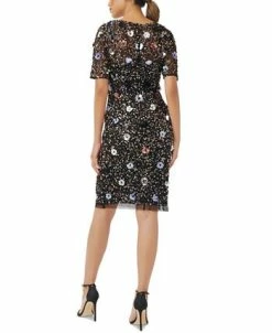 Adrianna Papell Women's Embellished Elbow-Sleeve Dress -Clothing Shop 22865977 fpx