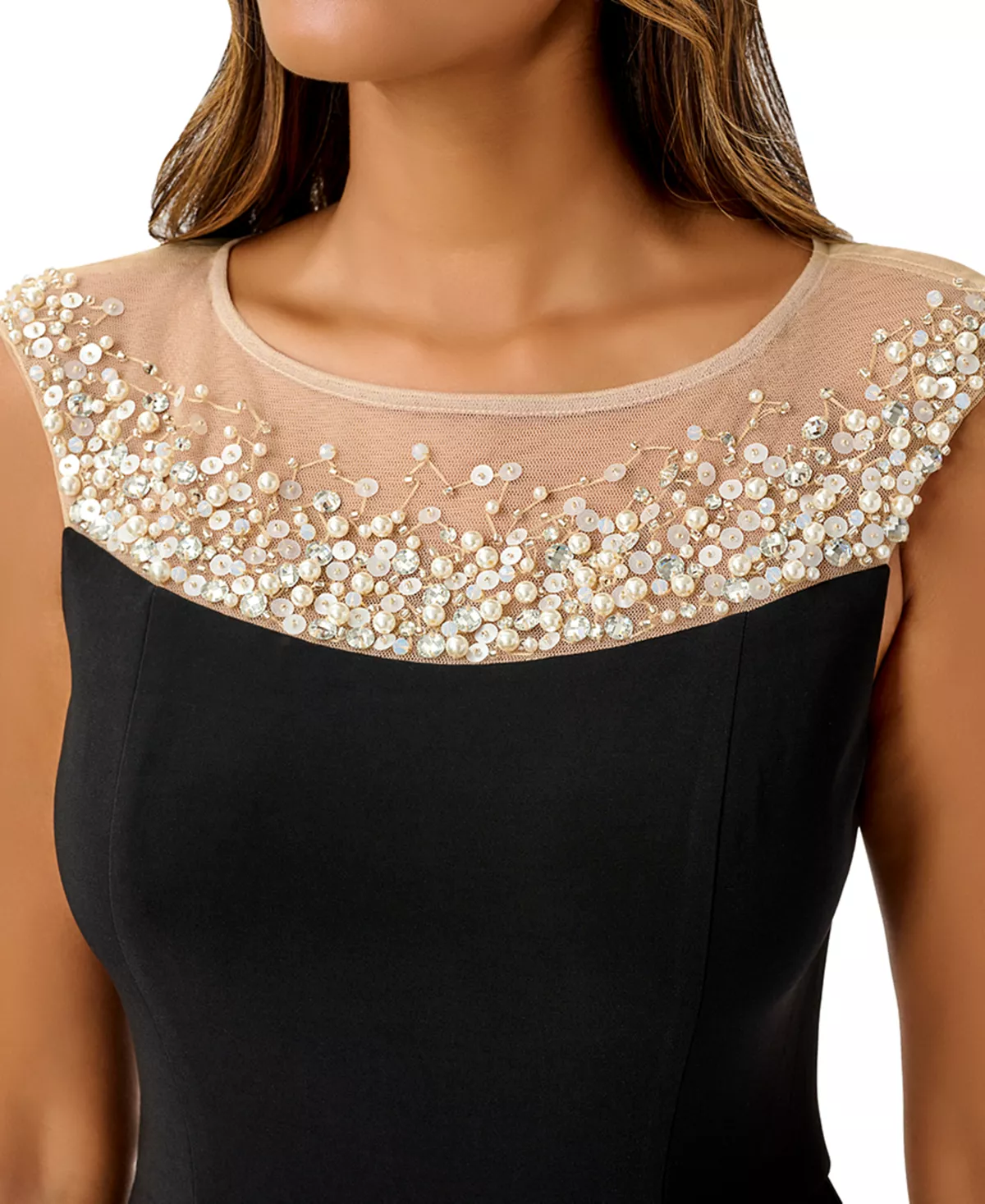 Adrianna Papell Women's Embellished Overlay Jumpsuit 5 Adrianna Papell Women's Embellished Overlay Jumpsuit - Image 3