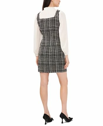 CeCe Women's Mixed-Media Tie-Neck Tweed Dress 4 CeCe Women's Mixed-Media Tie-Neck Tweed Dress - Image 2