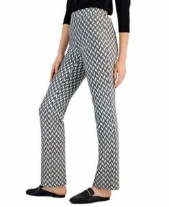 Anne Klein Women's Metallic Chevron Pull-On Bootcut Pants -Clothing Shop 22909250 fpx