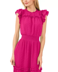 CeCe Ruffled Swiss Dot Midi Dress -Clothing Shop 22916233 fpx