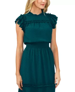 CeCe Ruffled Swiss Dot Midi Dress -Clothing Shop 22916237 fpx