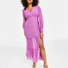 Bar III Women's V-Neck Slit Maxi Dress, Created For Macy's -Clothing Shop 22946053 fpx