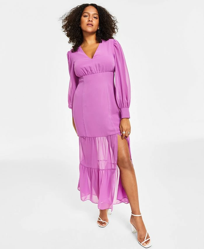 Bar III Women's V-Neck Slit Maxi Dress, Created For Macy's 3 Bar III Women's V-Neck Slit Maxi Dress, Created For Macy's