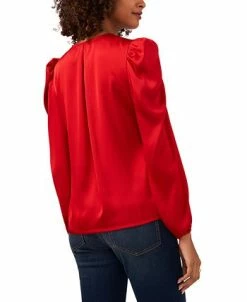 Vince Camuto Women's Puff-Shoulder Faux-Wrap Top -Clothing Shop 22947870 fpx