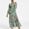 Bar III Women's Printed Long-Sleeve Slit-Hem Maxi Dress, Created For Macy's 2 Bar III Women's Printed Long-Sleeve Slit-Hem Maxi Dress, Created For Macy's -Clothing Shop 22964781 fpx