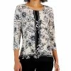 JM Collection Women's Jazz Wallpaper 3/4-Sleeve Top, Created For Macy's -Clothing Shop 22967787 fpx