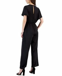 INC International Concepts Women's V-Neck Flutter-Sleeve Jumpsuit, Created For Macy's -Clothing Shop 22981688 fpx