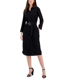 INC International Concepts Women's Belted Shirtdress, Created For Macy's -Clothing Shop 22981691 fpx