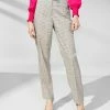 Anne Klein Women's Extended-Tab Straight-Leg Plaid Pants