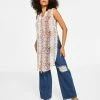 Bar III Women's Snakeskin-Print Sleeveless Tunic Top, Created For Macy's -Clothing Shop 22986717 fpx
