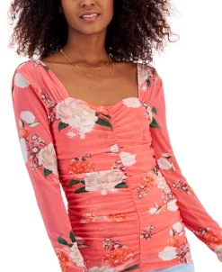 INC International Concepts Women's Ruched Printed Top, Created For Macy's 9 INC International Concepts Women's Ruched Printed Top, Created For Macy's -Clothing Shop 22987039 fpx