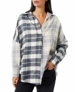 French Connection Women's Arla Patchwork Flannel Popover Shirt