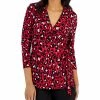 Anne Klein Women's Printed 3/4-Sleeve Wrap Top -Clothing Shop 22988880 fpx