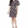 Connected Women's Floral-Print Round-Neck Sheath Dress 2 Connected Women's Floral-Print Round-Neck Sheath Dress -Clothing Shop 22996085 fpx