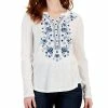 Style & Co Women's Cotton Embroidered Shirt, Created For Macy's