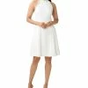 Adrianna Papell Women's Embellished Mock-Neck Fit & Flare Dress -Clothing Shop 23033677 fpx
