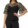 Adrianna Papell Embroidered Illusion Top