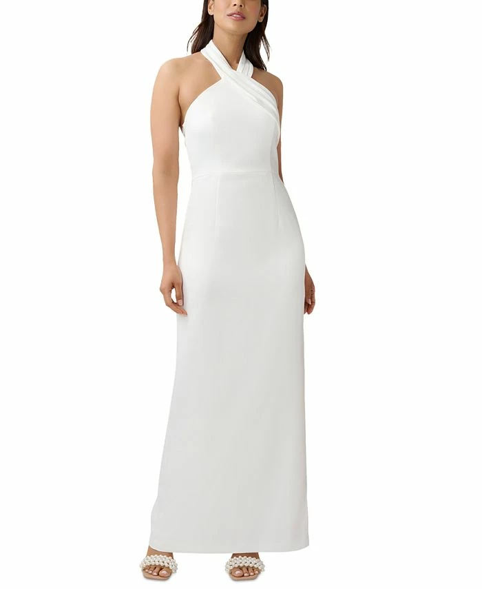 Adrianna Papell Women's Halter-Neck Sleeveless Fitted Gown 3 Adrianna Papell Women's Halter-Neck Sleeveless Fitted Gown