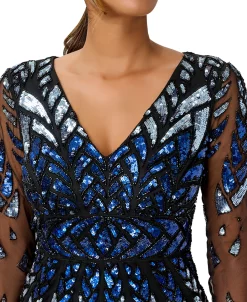 Adrianna Papell Women's Beaded V-Neck Sheath Dress -Clothing Shop 23034295 fpx