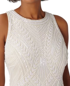 Adrianna Papell Women's High-Neck Embellished Sheath Dress 8 Adrianna Papell Women's High-Neck Embellished Sheath Dress -Clothing Shop 23034422 fpx