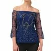 Adrianna Papell Women's Off-The-Shoulder Embellished Blouse -Clothing Shop 23034531 fpx