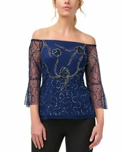 Adrianna Papell Women's Off-The-Shoulder Embellished Blouse