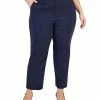Kasper Plus Size Dot-Print Jacquard Ankle Pants -Clothing Shop 23045994 fpx