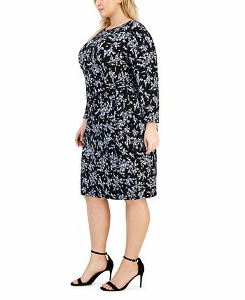 Kasper Plus Size Floral Faux-Wrap Pullover Dress 5 Kasper Plus Size Floral Faux-Wrap Pullover Dress - Image 3
