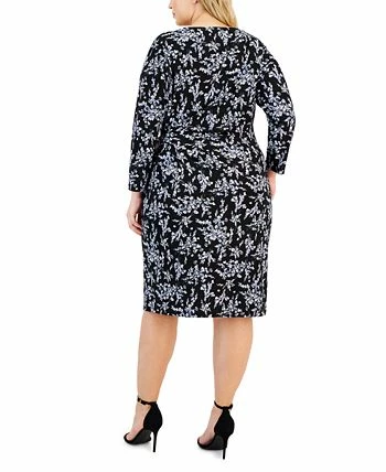Kasper Plus Size Floral Faux-Wrap Pullover Dress 4 Kasper Plus Size Floral Faux-Wrap Pullover Dress - Image 2