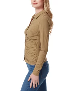 Jessica Simpson Women's Wren Collared Button-Up Top -Clothing Shop 23046697 fpx