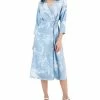Alfani Women's Printed 3/4-Sleeve Midi Satin Wrap Dress, Created For Macy's -Clothing Shop 23087630 fpx