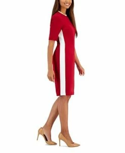 Kasper Women's Ellen Crewneck Side-Stripe Shift Dress -Clothing Shop 23109860 fpx