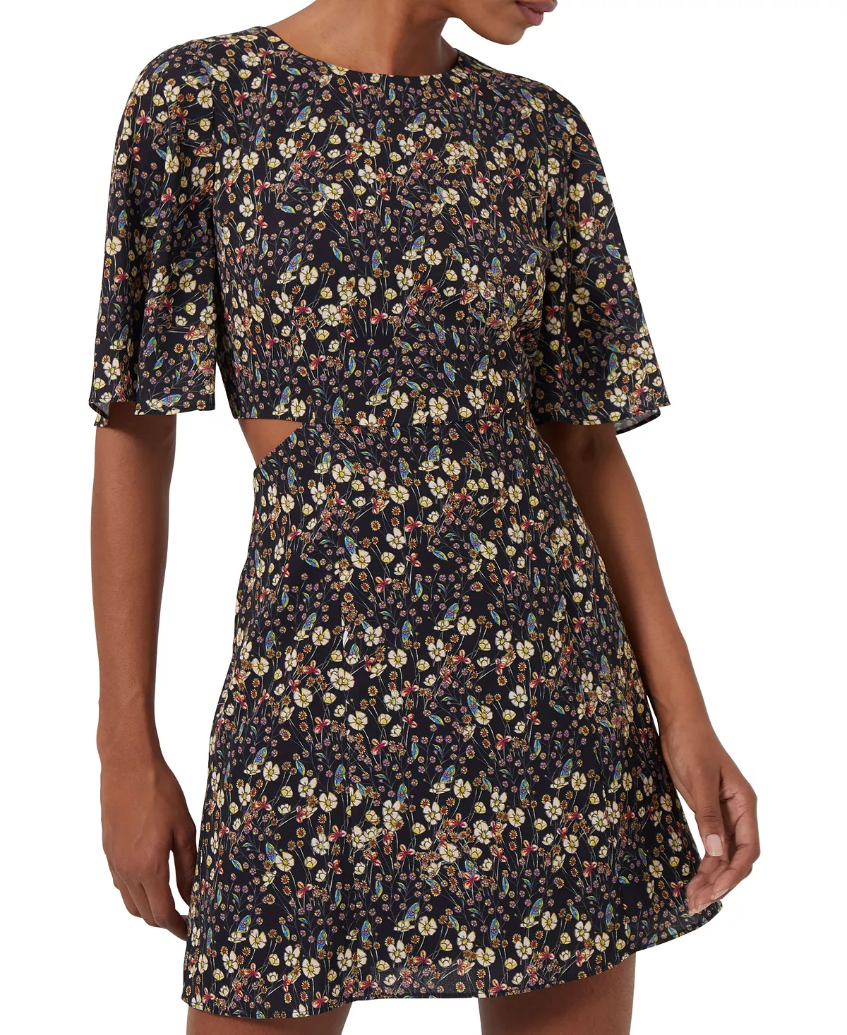 French Connection Women's Hallie Verona Floral-Print Cutout Mini Dress 5 French Connection Women's Hallie Verona Floral-Print Cutout Mini Dress - Image 3