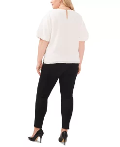 Vince Camuto Plus Size Puff-Sleeve Crewneck Top -Clothing Shop 23149438 fpx