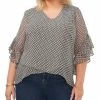 Vince Camuto Plus Size Flutter-Sleeve Crossover Top -Clothing Shop 23149471 fpx