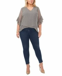 Vince Camuto Plus Size Flutter-Sleeve Crossover Top -Clothing Shop 23149475 fpx