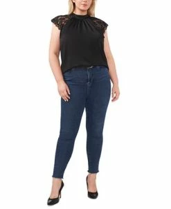 Vince Camuto Plus Size Mock-Turtleneck Lace-Sleeve Top -Clothing Shop 23149742 fpx