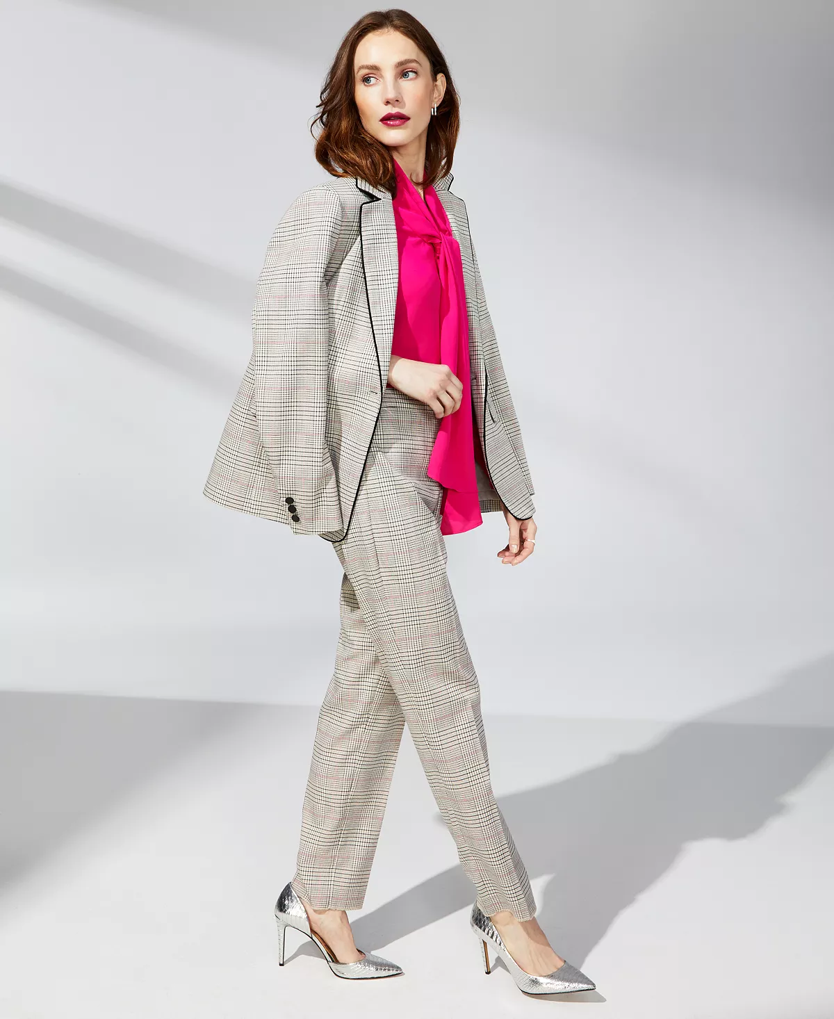 Anne Klein Women's Extended-Tab Straight-Leg Plaid Pants 6 Anne Klein Women's Extended-Tab Straight-Leg Plaid Pants - Image 4