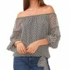 Vince Camuto Women's Printed Off-the-Shoulder Bubble-Sleeve Blouse 2 Vince Camuto Women's Printed Off-the-Shoulder Bubble-Sleeve Blouse -Clothing Shop 23186073 fpx