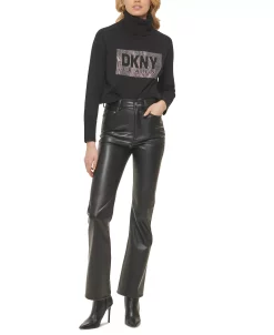 DKNY Jeans Women's Boreum Faux-Leather Flare Pants -Clothing Shop 23206201 fpx