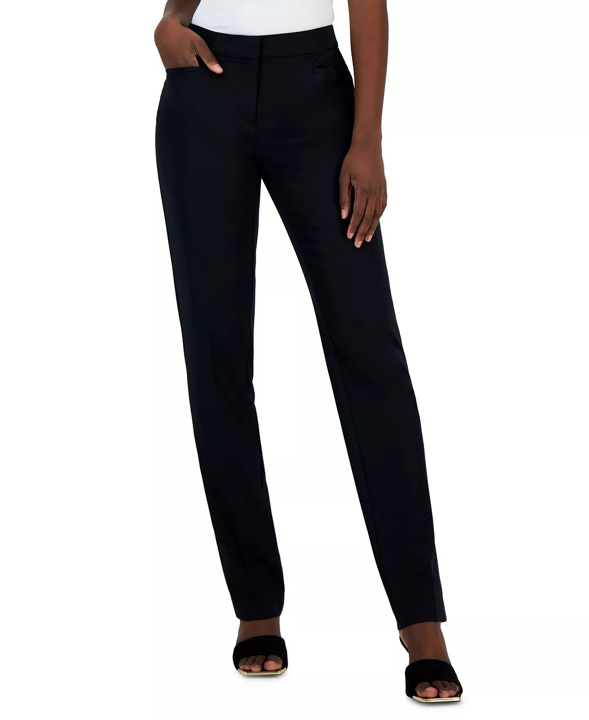 Alfani Women's Essential Mid-Rise Straight-Leg Pants, Created For Macy's 6 Alfani Women's Essential Mid-Rise Straight-Leg Pants, Created For Macy's - Image 4