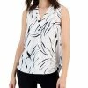 Alfani Women's Printed Satin Sleeveless V-Neck Top, Created For Macy's